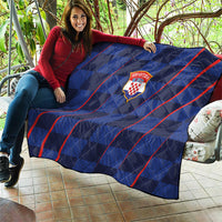 Croatia Football Quilt Glagolitic Script Checkerboard Sporty Style Away Color