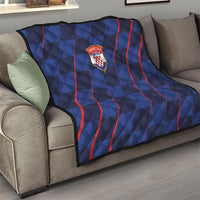 Croatia Football Quilt Glagolitic Script Checkerboard Sporty Style Away Color