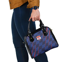 Croatia Football Shoulder Handbag Glagolitic Script Checkerboard Sporty Style Away Color