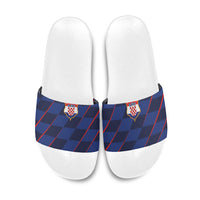 Croatia Football Slide Sandals Glagolitic Script Checkerboard Sporty Style Away Color