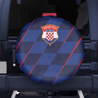 Croatia Football Spare Tire Cover Glagolitic Script Checkerboard Sporty Style Away Color
