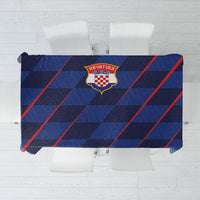 Croatia Football Tablecloth Glagolitic Script Checkerboard Sporty Style Away Color