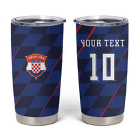 Croatia Football Custom Tumbler Cup Glagolitic Script Checkerboard Sporty Style Away Color