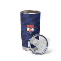 Croatia Football Custom Tumbler Cup Glagolitic Script Checkerboard Sporty Style Away Color