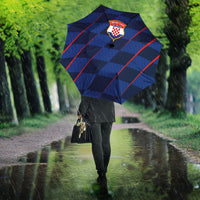 Croatia Football Umbrella Glagolitic Script Checkerboard Sporty Style Away Color
