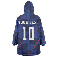 Croatia Football Custom Wearable Blanket Hoodie Glagolitic Script Checkerboard Sporty Style Away Color