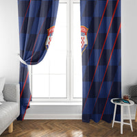 Croatia Football Window Curtain Glagolitic Script Checkerboard Sporty Style Away Color