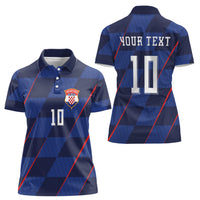Croatia Football Custom Women Polo Shirt Glagolitic Script Checkerboard Sporty Style Away Color