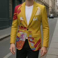 Custom Basketball Fan Jersey Spanish Blazer Royal Seal of España - Wonder Print Shop