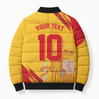 Custom Basketball Fan Jersey Spanish Bomber Puffer Jacket Royal Seal of España - Wonder Print Shop