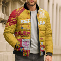 Custom Basketball Fan Jersey Spanish Bomber Puffer Jacket Royal Seal of España - Wonder Print Shop