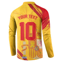 Custom Basketball Fan Jersey Spanish Button Sweatshirt Royal Seal of España - Wonder Print Shop