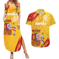 Custom Basketball Fan Jersey Spanish Couples Matching Summer Maxi Dress and Hawaiian Shirt Royal Seal of España - Wonder Print Shop