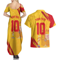 Custom Basketball Fan Jersey Spanish Couples Matching Summer Maxi Dress and Hawaiian Shirt Royal Seal of España - Wonder Print Shop