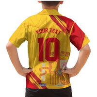 Custom Basketball Fan Jersey Spanish Family Matching Mermaid Dress and Hawaiian Shirt Royal Seal of España - Wonder Print Shop