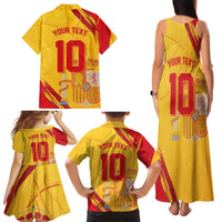 Custom Basketball Fan Jersey Spanish Family Matching Tank Maxi Dress and Hawaiian Shirt Royal Seal of España - Wonder Print Shop