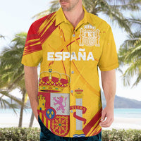 Custom Basketball Fan Jersey Spanish Hawaiian Shirt Royal Seal of España - Wonder Print Shop