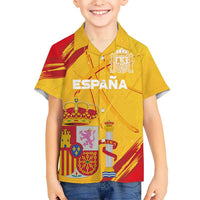 Custom Basketball Fan Jersey Spanish Kid Hawaiian Shirt Royal Seal of España - Wonder Print Shop