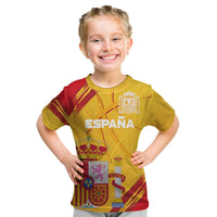 Custom Basketball Fan Jersey Spanish Kid T Shirt Royal Seal of España - Wonder Print Shop