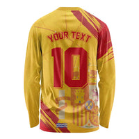Custom Basketball Fan Jersey Spanish Long Sleeve Shirt Royal Seal of España - Wonder Print Shop