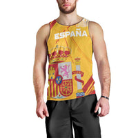 Custom Basketball Fan Jersey Spanish Men Tank Top Royal Seal of España - Wonder Print Shop
