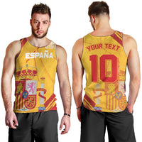 Custom Basketball Fan Jersey Spanish Men Tank Top Royal Seal of España - Wonder Print Shop