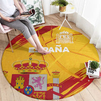 Basketball Fan Jersey Spanish Round Carpet Royal Seal of España - Wonder Print Shop