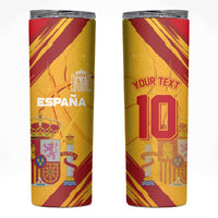 Custom Basketball Fan Jersey Spanish Skinny Tumbler Royal Seal of España - Wonder Print Shop