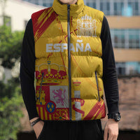 Custom Basketball Fan Jersey Spanish Sleeveless Puffer Jacket Royal Seal of España - Wonder Print Shop