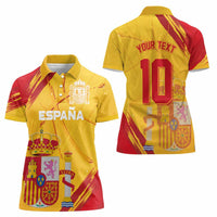 Custom Basketball Fan Jersey Spanish Women Polo Shirt Royal Seal of España - Wonder Print Shop
