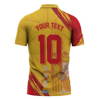 Custom Basketball Fan Jersey Spanish Zipper Polo Shirt Royal Seal of España - Wonder Print Shop