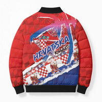 Basketball Fan Jersey Croatian Bomber Puffer Jacket Hrvatska-The Chequered Ones - Wonder Print Shop