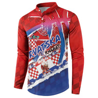 Basketball Fan Jersey Croatian Button Sweatshirt Hrvatska-The Chequered Ones - Wonder Print Shop