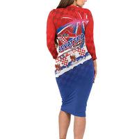 Basketball Fan Jersey Croatian Family Matching Long Sleeve Bodycon Dress and Hawaiian Shirt Hrvatska-The Chequered Ones - Wonder Print Shop