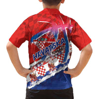 Basketball Fan Jersey Croatian Family Matching Off The Shoulder Long Sleeve Dress and Hawaiian Shirt Hrvatska-The Chequered Ones - Wonder Print Shop