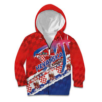Basketball Fan Jersey Croatian Kid Hoodie Hrvatska-The Chequered Ones - Wonder Print Shop
