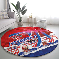 Basketball Fan Jersey Croatian Round Carpet Hrvatska-The Chequered Ones - Wonder Print Shop