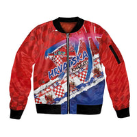 Basketball Fan Jersey Croatian Sleeve Zip Bomber Jacket Hrvatska-The Chequered Ones - Wonder Print Shop