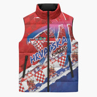 Basketball Fan Jersey Croatian Sleeveless Puffer Jacket Hrvatska-The Chequered Ones - Wonder Print Shop