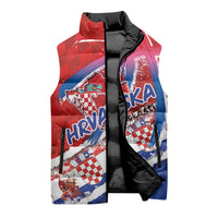 Basketball Fan Jersey Croatian Sleeveless Puffer Jacket Hrvatska-The Chequered Ones - Wonder Print Shop