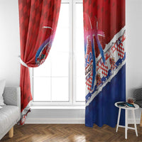 Basketball Fan Jersey Croatian Window Curtain Hrvatska-The Chequered Ones - Wonder Print Shop