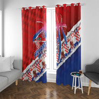 Basketball Fan Jersey Croatian Window Curtain Hrvatska-The Chequered Ones - Wonder Print Shop