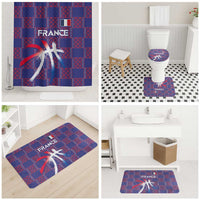 Basketball Fan Jersey French Bathroom Set Paris Architectural Heritage Checkered Style - Wonder Print Shop