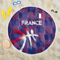 Basketball Fan Jersey French Beach Blanket Paris Architectural Heritage Checkered Style - Wonder Print Shop