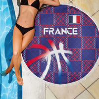Basketball Fan Jersey French Beach Blanket Paris Architectural Heritage Checkered Style - Wonder Print Shop