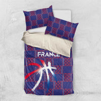 Basketball Fan Jersey French Bedding Set Paris Architectural Heritage Checkered Style - Wonder Print Shop