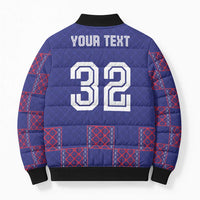 Custom Basketball Fan Jersey French Bomber Puffer Jacket Paris Architectural Heritage Checkered Style - Wonder Print Shop