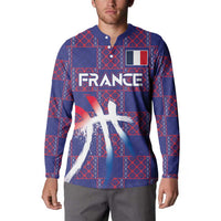 Custom Basketball Fan Jersey French Button Sweatshirt Paris Architectural Heritage Checkered Style - Wonder Print Shop