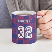 Custom Basketball Fan Jersey French Ceramic Mug Paris Architectural Heritage Checkered Style - Wonder Print Shop