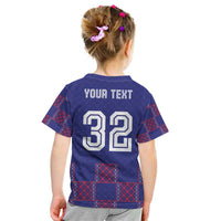 Custom Basketball Fan Jersey French Kid T Shirt Paris Architectural Heritage Checkered Style - Wonder Print Shop